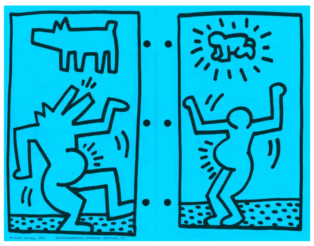 Keith Haring Vintage Keith Haring Subway Drawings 1983 Available